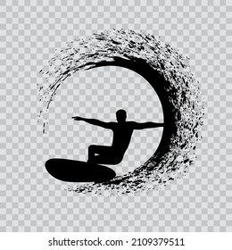 surfer on the wave vector illustration