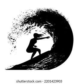 Surfer on the wave vector illustration