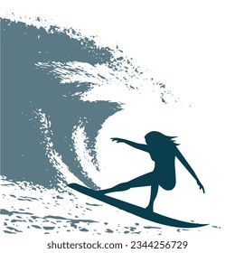 Surfer on the wave vector illustration