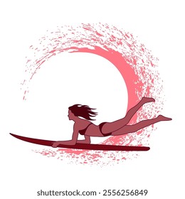 Surfer on the wave vector illustration