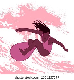 Surfer on the wave vector illustration