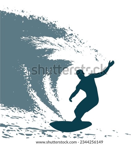 Surfer on the wave vector illustration