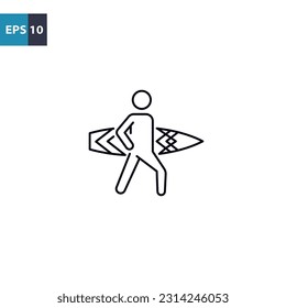 Surfer outline icon Vector illustration