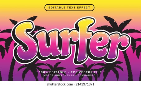 Surfer Retro Color 3d Text Effect And Editable Text Effect