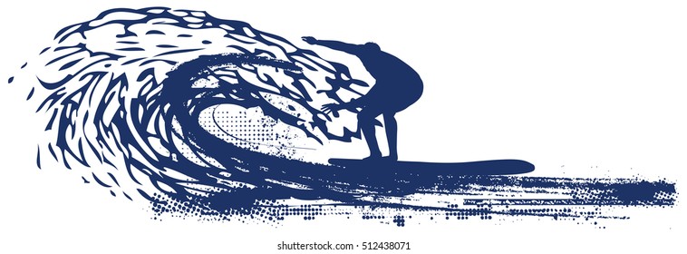 surfer riding pipeline wave