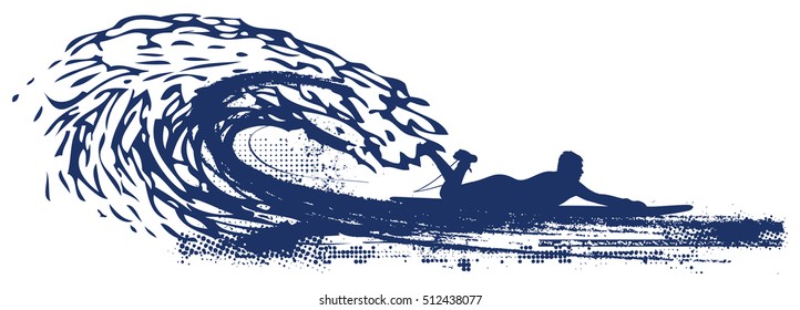 surfer riding pipeline wave