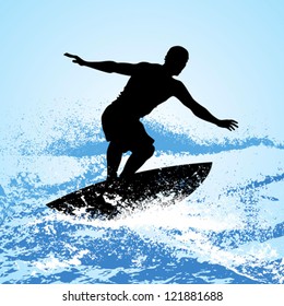 surfer riding a wave