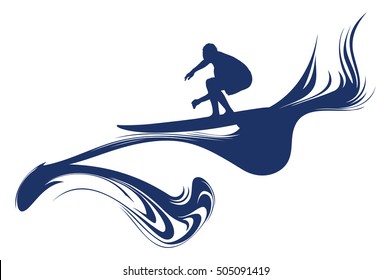 surfer riding the wave
