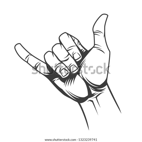 Surfer Shaka Hand Sign Concept Vintage Stock Vector (Royalty Free ...