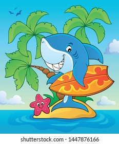 Surfer shark theme image 3 - eps10 vector illustration.