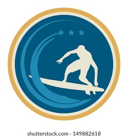 Surfer sign, vector illustration