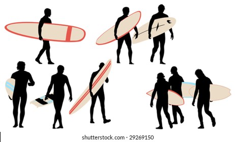 surfer silhouettes collection