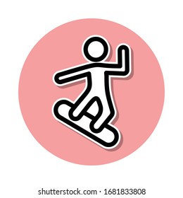 Surfer sticker icon. Simple thin line, outline vector of web icons for ui and ux, website or mobile application