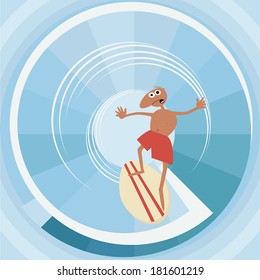 Surfer with surfboard.