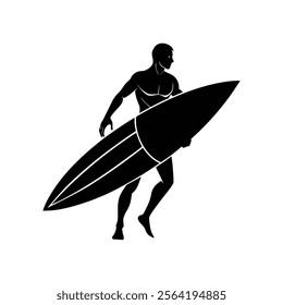 Surfer Surfboard Boarding Silhouette Vector