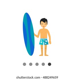 Surfer with Surfboard Icon