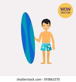 Surfer with Surfboard Icon