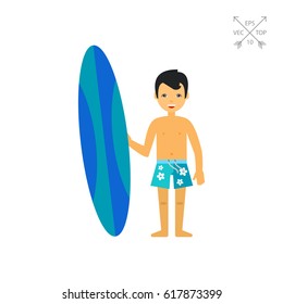 Surfer with Surfboard Icon
