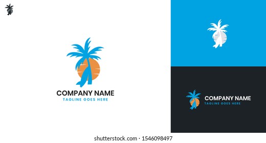 Surfer, Surfing logo - All elements on this template are editable with vector software.