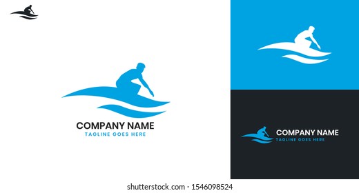 Surfer, Surfing logo - All elements on this template are editable with vector software.