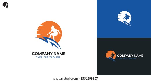 Surfer, Surfing logo - All elements on this template are editable with vector software.