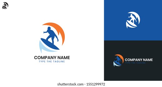 Surfer, Surfing logo - All elements on this template are editable with vector software.