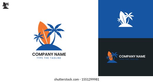 Surfer, Surfing logo - All elements on this template are editable with vector software.