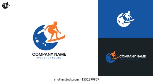 Surfer, Surfing logo - All elements on this template are editable with vector software.