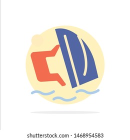 Surfer, Surfing, Water, Wind, Sport Abstract Circle Background Flat color Icon. Vector Icon Template background