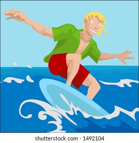 a surfer surfing a wave