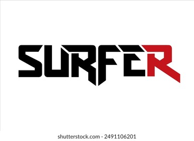 surfer typography logo icon design vector