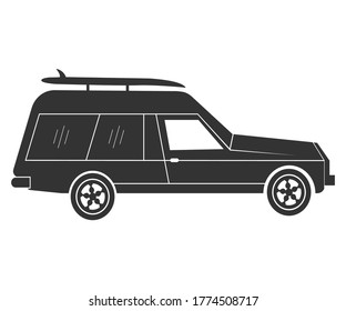 Surfer Van Vector Design illustration Symbol  Icon