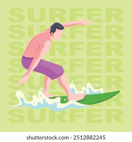 surfer vector art design ilustration
