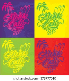 surfer vector set.vintage surf elements.Long beach surf story vector element. surf car retro vector print. palm tree. california