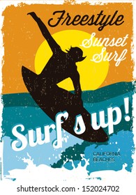 Surfer vintage poster