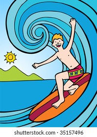 Surfer-Wave-Cartoon
