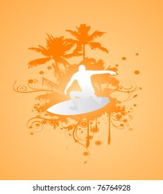 surfer wave grunge