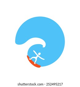 Surfen und Wellenreiten, Vektorgrafik