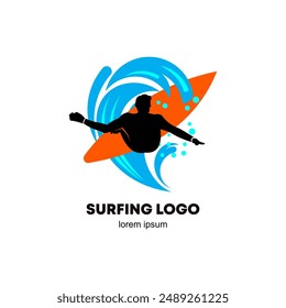 surfer and waves vector art, surfer silhouette