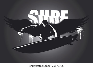 surfer with wings