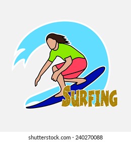surfer's drawing on the Hawaiian wave