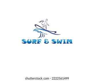 Surfers logo designs at sea can be used for community logos or surf associations for just a hobby or sport