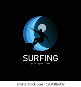 surfers logo icon, vector illustration