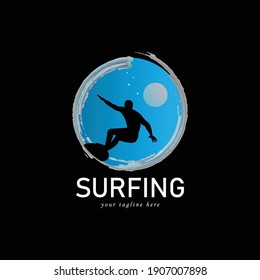 surfers logo icon, vector illustration