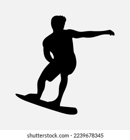 Surfers Silhouette Vector white background illustration graphics  