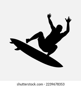 Surfers Silhouette Vector white background illustration graphics  