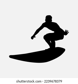 Surfers Silhouette Vector white background illustration graphics  