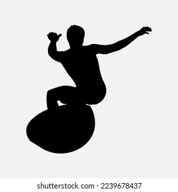 Surfers Silhouette Vector white background illustration graphics  