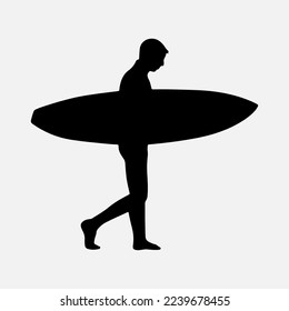 Surfers Silhouette Vector white background illustration graphics  