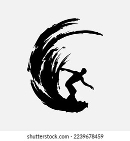 Surfers Silhouette Vector white background illustration graphics  